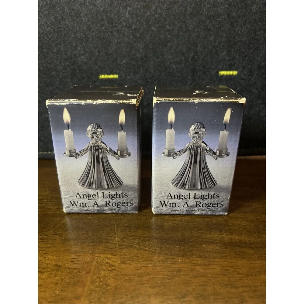 Vtg Oneida Ltd Silver Angel Lights Candleholder‎ William A Rogers Silverplated